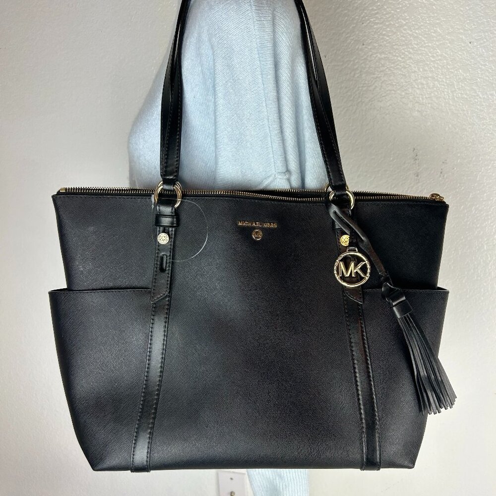 Michael Kors Nomad Large Top Zip Tote Black One Size